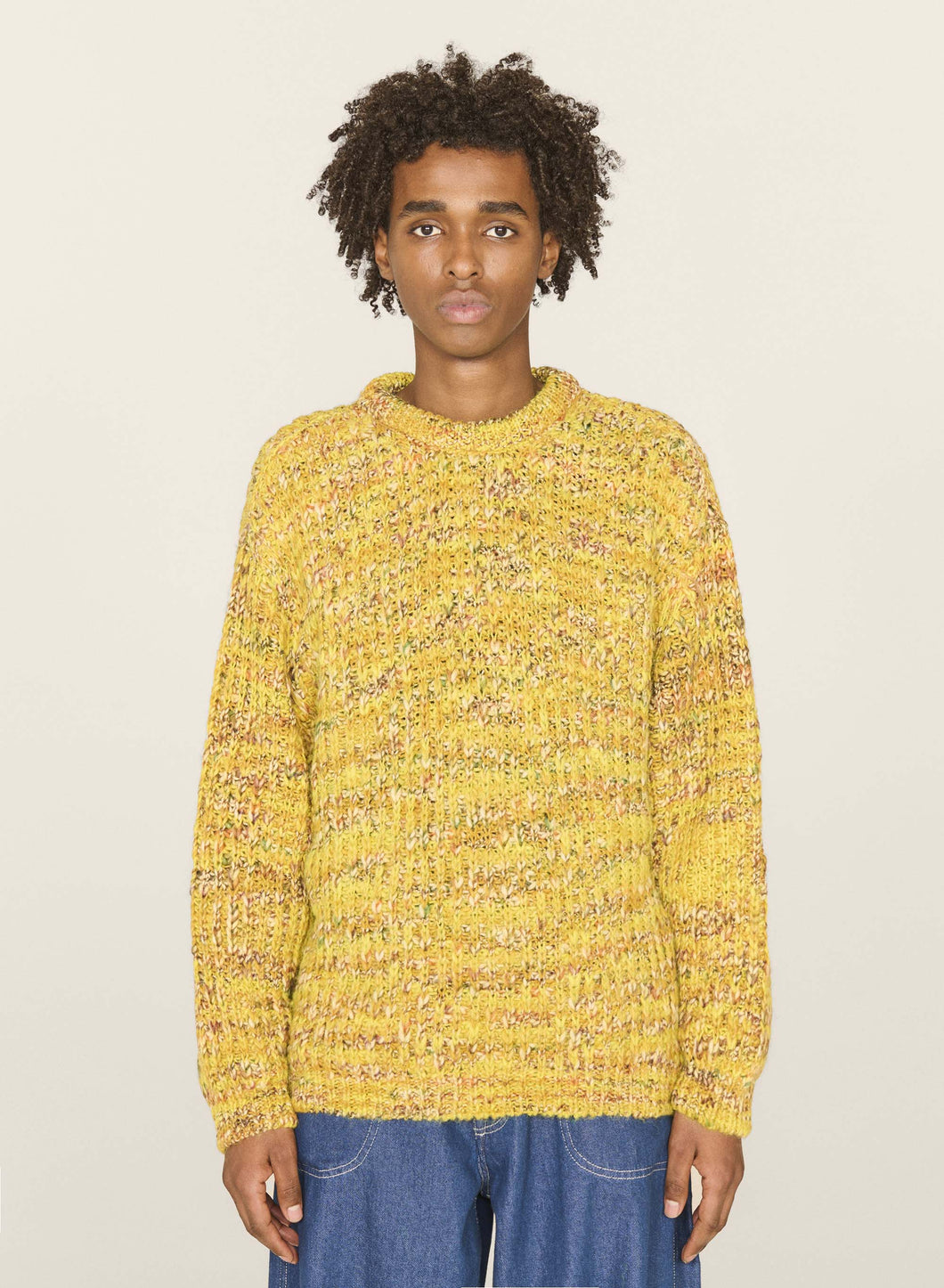 MEN'S GRANNY SPACE DYED JUMPER YELLOW MULTI