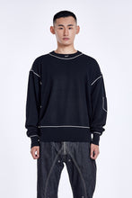 Load image into Gallery viewer, Contrast Metal Logo Knit LS Black
