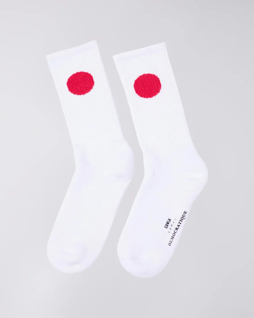 Japanese Sun Socks X Democratique White