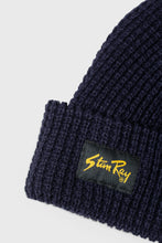 Load image into Gallery viewer, Knitted Patch Beanie Navy
