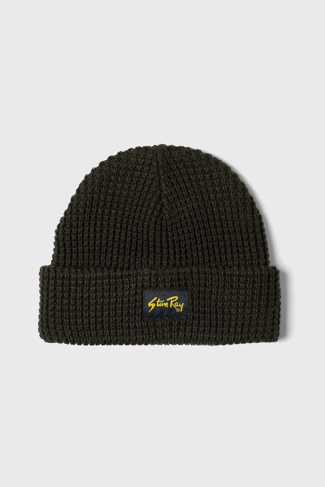 Knitted Patch Beanie Olive
