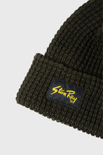 Load image into Gallery viewer, Knitted Patch Beanie Olive
