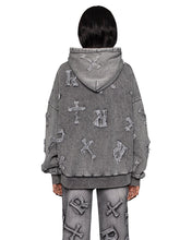 Load image into Gallery viewer, Washed Black Patch Hoodie

