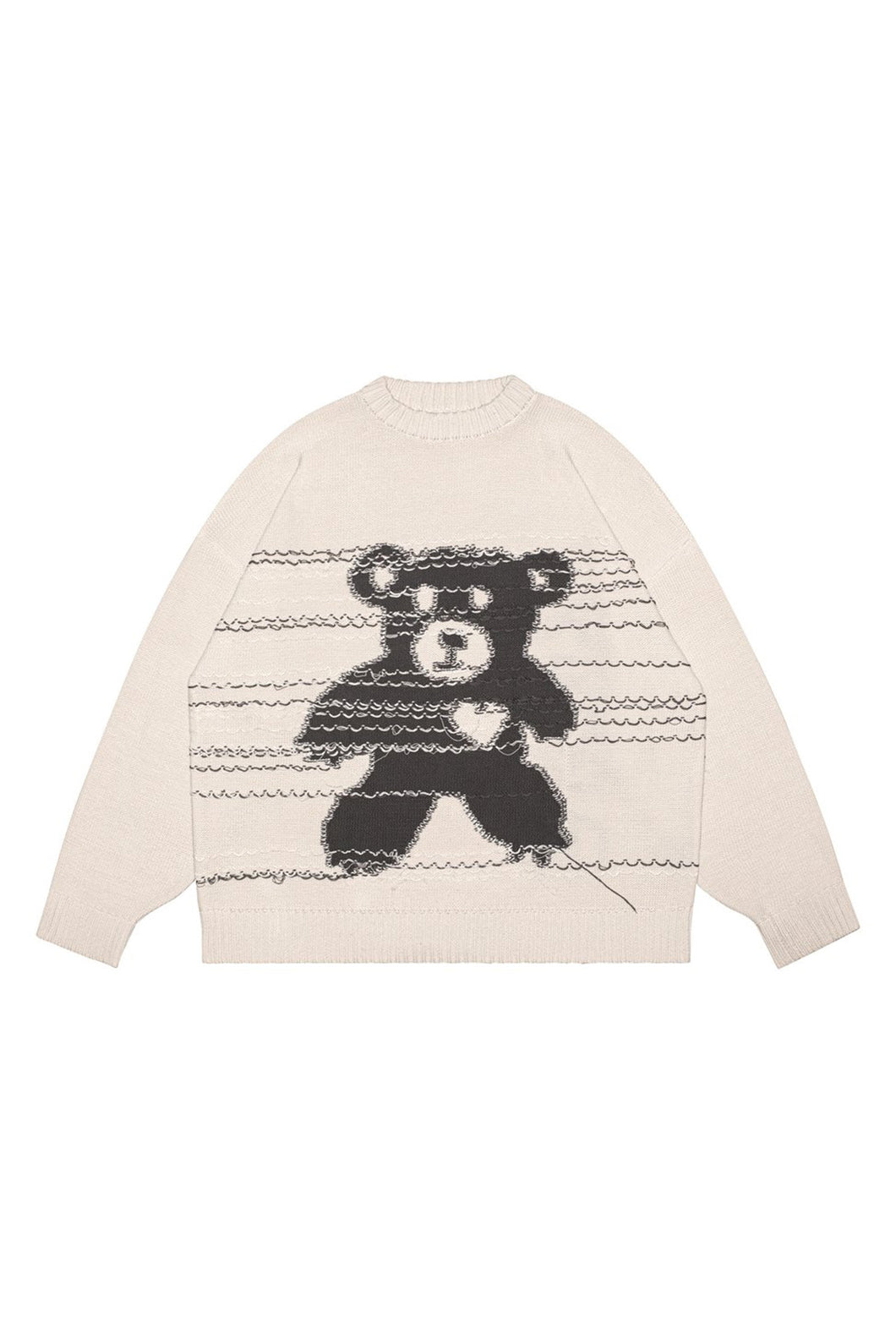 Beige Lullaby Bear Knit Sweater