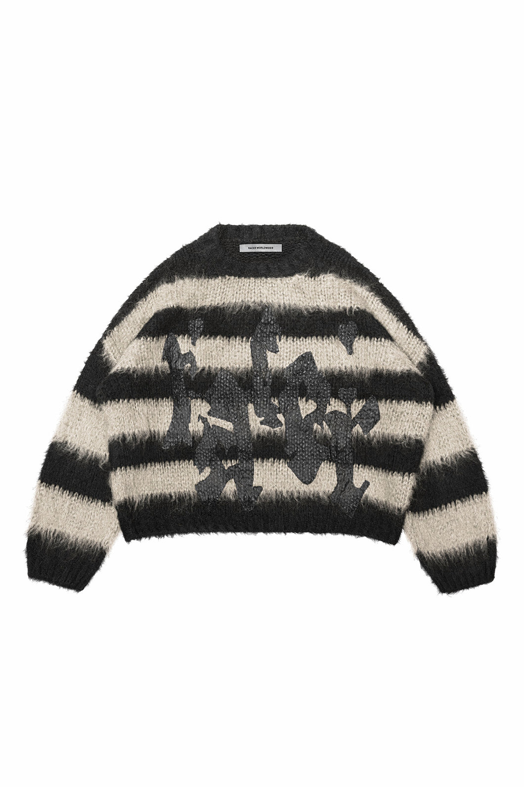 Beige Mohair Stripe Sweater